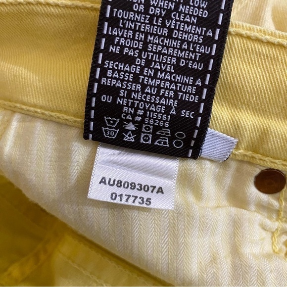 7 For All Mankind Cropped Skinny Jeans Light Yellow 24 - Picture 4 of 6